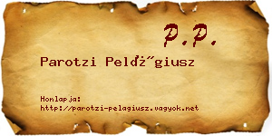 Parotzi Pelágiusz névjegykártya